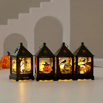 Lampe à Huile LED pour Halloween, Bougie d'Avertissement Électronique, Lanterne, Accessoires de ix, Ornements Shoes