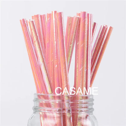 Pailles lridescentes pour décoration de fête, carnaval, mariage, anniversaire d'enfants, fête préChristophe, Noël, fournitures congelées, 25 pièces