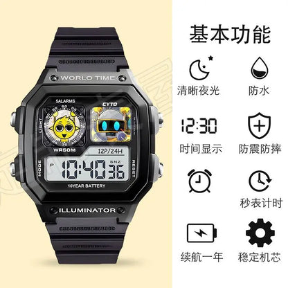 Kawaii Sprunki dessin animé enfants montre Sport montres bracelet en Silicone LED étanche montre numérique pour enfants montre-bracelet électronique