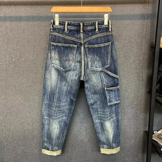 Jean Décontracté de Style Américain pour Homme, Haut de Gamme, Marque de Chimie, Épissage, High Street, Adt-Fit, Jambes Droites, Harens, Nouvelle Collection Printemps Été
