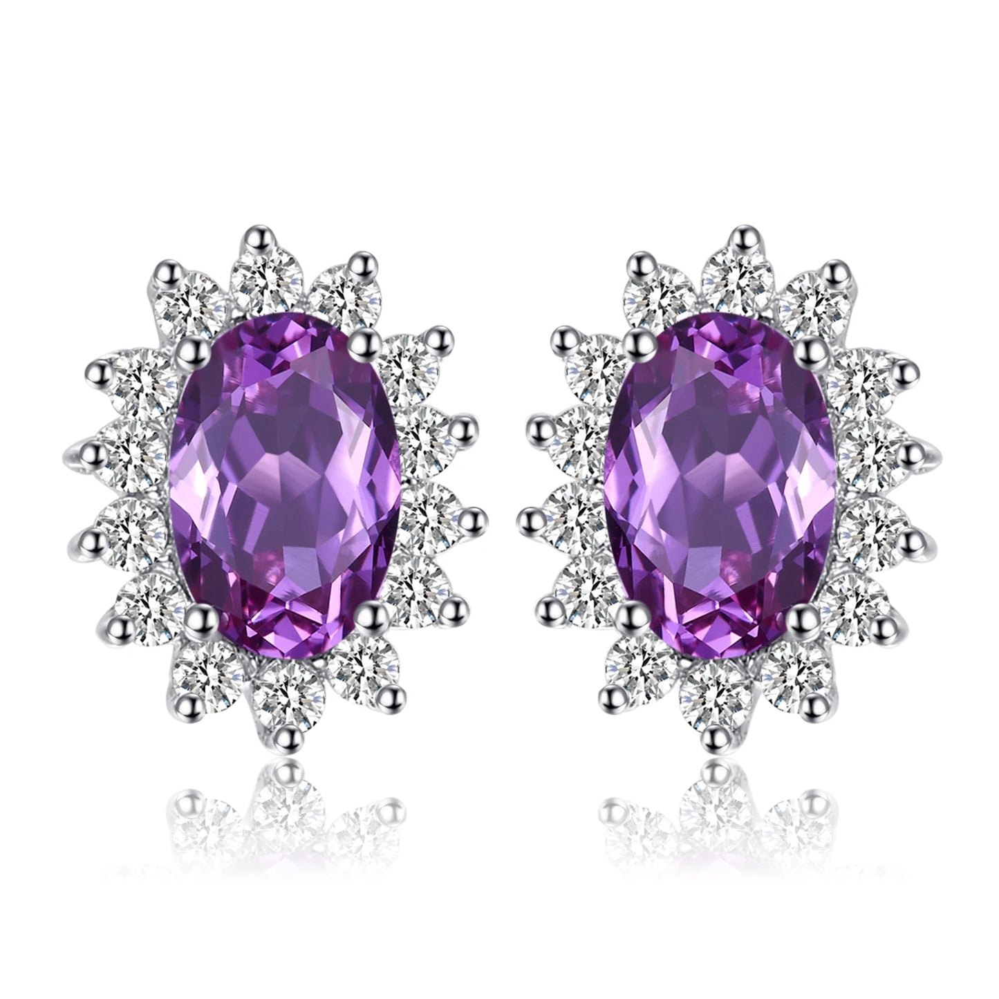 JewelryPalace – boucles d'oreilles en argent Sterling 925, saphir bleu, rubis, améthyste naturelle, grenat, péridot, topaze,