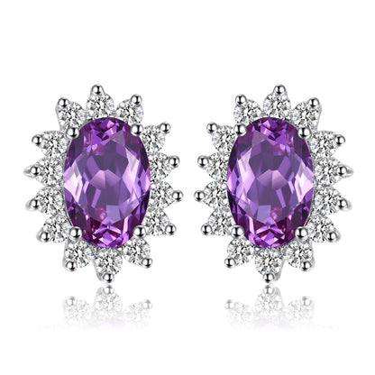 JewelryPalace – boucles d'oreilles en argent Sterling 925, saphir bleu, rubis, améthyste naturelle, grenat, péridot, topaze,