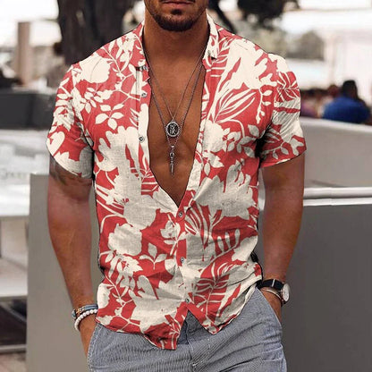 AMP Tree-Chemise hawaïenne imprimée en 3D pour hommes, chemise de plage pour hommes, chemisier à manches courtes, chemises en Y à la mode, 3XL, 2023