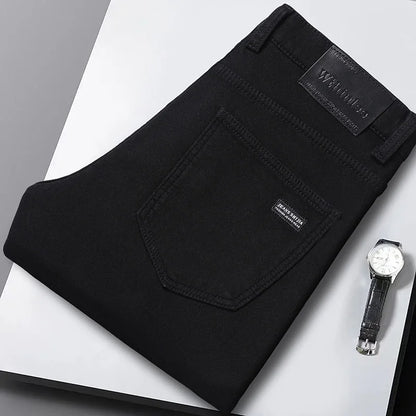 Jeans classiques gris noir pour hommes, jeans de travail, style décontracté, droits, à la mode, 2024