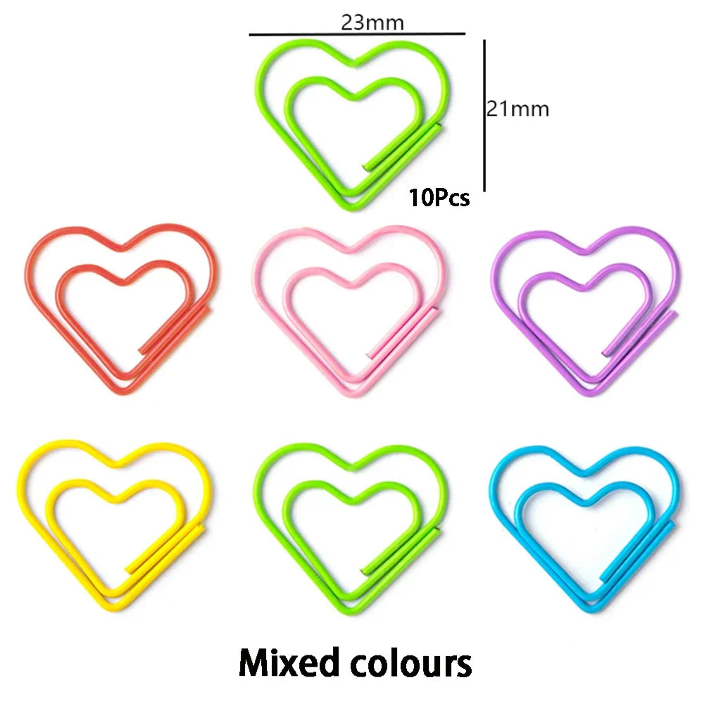 Trombones ajourés colorés, marque-page, cadeaux pour étudiants, fournitures scolaires et de bureau, 10 pièces