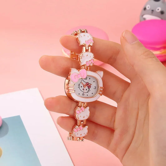 Hello Kitty  montre enfants décontracté  montres à Quartz rose