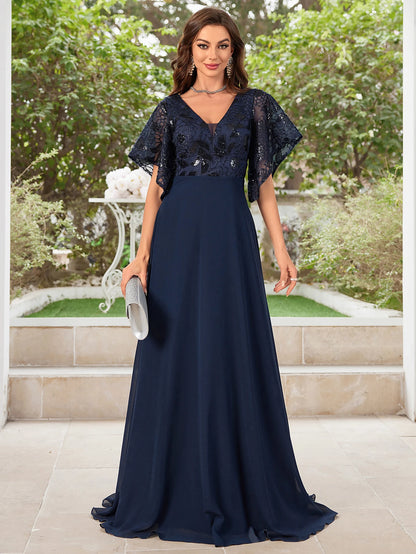 UNITHORSE-Robe de danse en mousseline de soie perlée à col en V, robe de demoiselle d'honneur, élégante, fête des patients