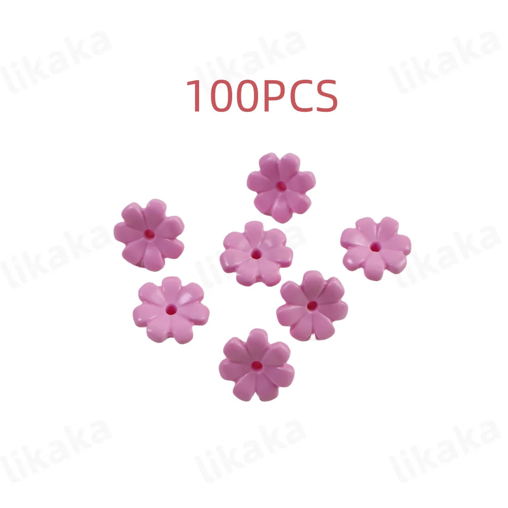 100 pièces MOC blocs de construction de fleurs colorées bricolage belles jardins briques jouets ville arbre maison scène plantes accessoires pour les filles
