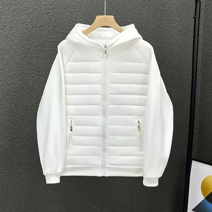Veste d'hiver à capuche pour hommes, rembourrée en coton, décontractée, légère, bord couvert, veste de Couple, Parkas de Style ample