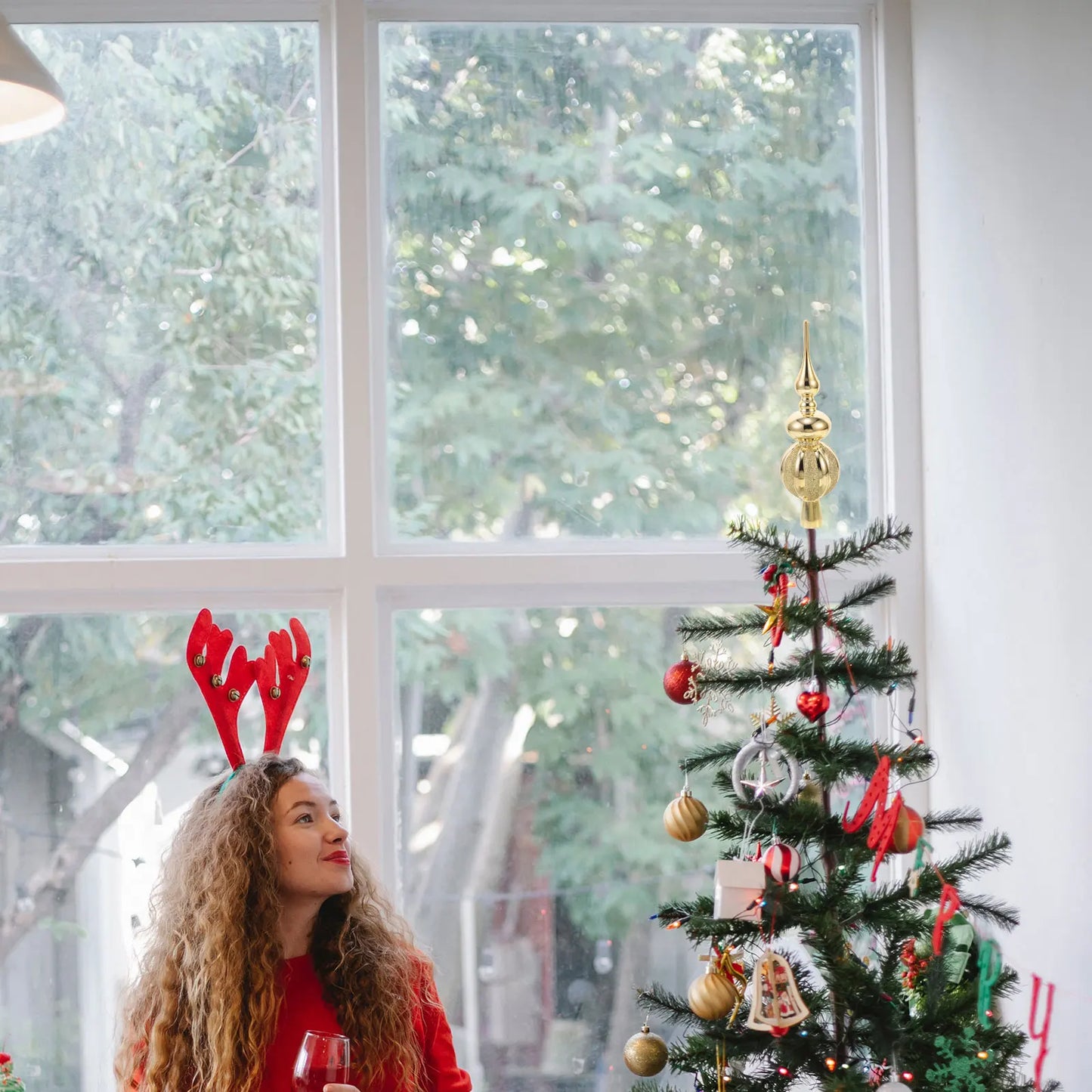 Ornement de noël sphérique en plastique, décoration de sommet d'arbre de noël, fournitures de fête, Festival, événements familiaux, centres commerciaux, garniture d'arbre