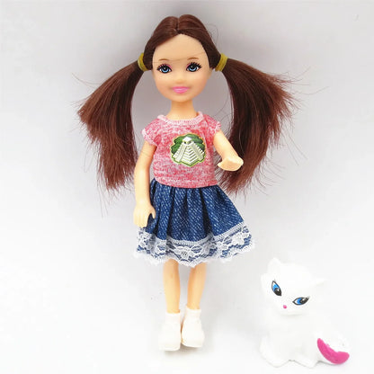 Accessoires de poupée Mini Kelly de 5 pouces, vêtements de poupée Chelsea à la mode, tenues de fête, jouets pour enfants filles, cadeau d'anniversaire