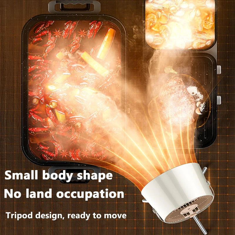 Mini hotte de bureau grande aspiration maison restaurant hot pot barbecue désodorisation purificateur de fumée portable machine d'extraction de fumée