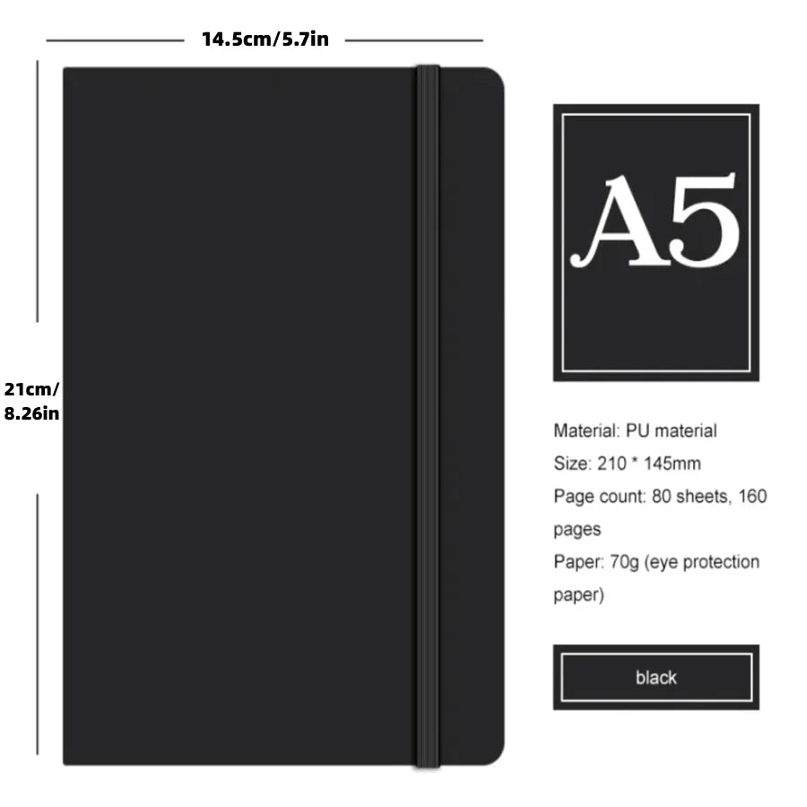 Nouveau cahier A5 couverture en polyuréthane