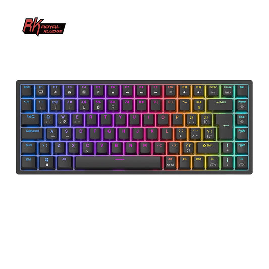 RK84 RK ROYAL KLUDGE clavier de joueur sans fil espagnol brésilien Tri-mode BT5.0/2.4G/USB-C 75% clavier mécanique Bluetooth rvb