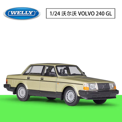 WELLY – modèle de voiture classique en alliage pour enfants, jouet véhicules de Simulation, Collection, cadeaux, VOLVO 240 GL, 1:24
