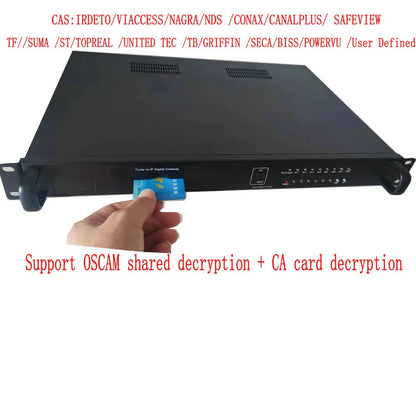 Tuner vers IP OSCAM CA DVB-S2 DVB-T T2 DVB-C ISDBT UDP HTTP RTSP récepteur de flux de passerelle numérique 8 canaux RF vers IP IRD