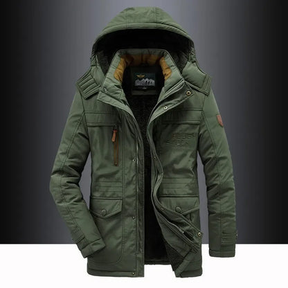Nouveau hiver hommes Parkas à capuche décontracté longues doudoune polaire chaud outillage vestes bonne qualité mâle extérieur manteaux d'hiver taille 5