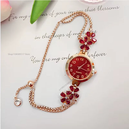 Montre-bracelet à quartz de luxe léger pour femme, cristal de verre exquis de qualité supérieure,