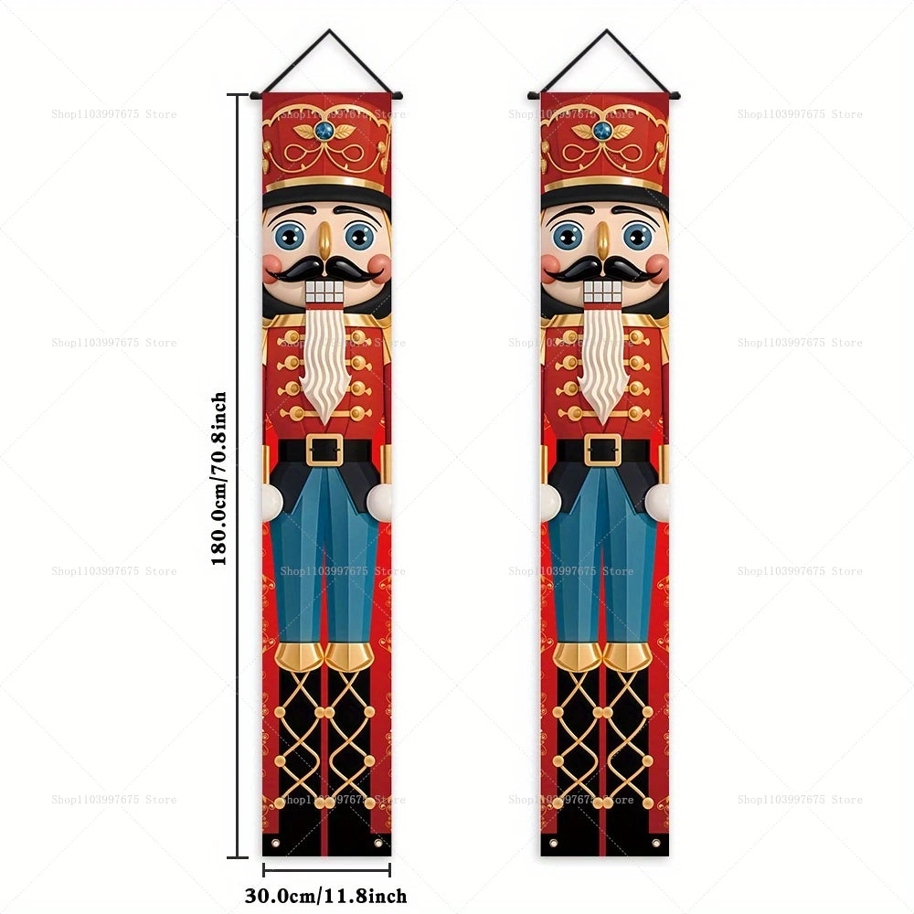 Décor d'arbre et de couronne de joyeux noël 2D, bannières d'intérieur et d'extérieur, panneaux suspendus pour porche, porte d'entrée murale, fournitures de fête d'extérieur dans la cour