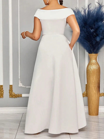 Robe d'été longue pour femmes, épaules dénudées, couleur unie, Maxi, robes de soirée élégantes pour demoiselle d'honneur de mariage, vêtements pour femmes, 2025