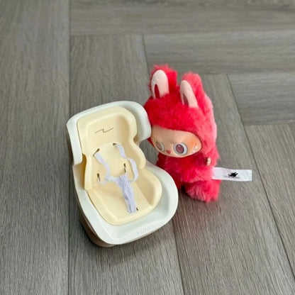 Siège de poupée en peluche 15-17cm pour siège de sécurité de voiture Labubu, jouet périphérique de décoration, cadeau d'anniversaire, jouet pour enfants, décoration à la mode