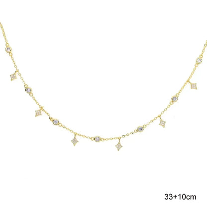 Collier ras du cou en argent Sterling 925 pour femmes, Station CZ transparente, multi-charmes, à la mode, délicat, points Disco, goutte d'eau, pendentif