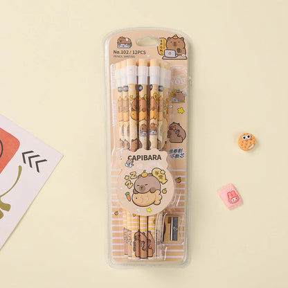crayons HB  Capybara 12 crayons et taille-crayon