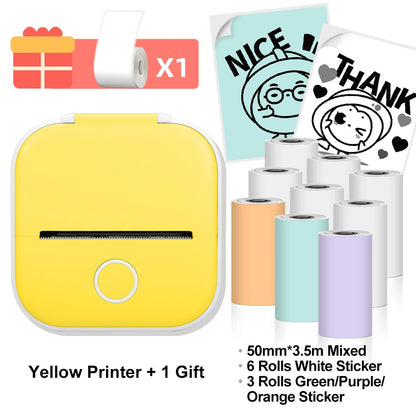 Phomemo-Mini imprimante thermique portable, imprimante d'étiquettes de poche BT sans fil, 203dpi, impression allergique 53mm, T02