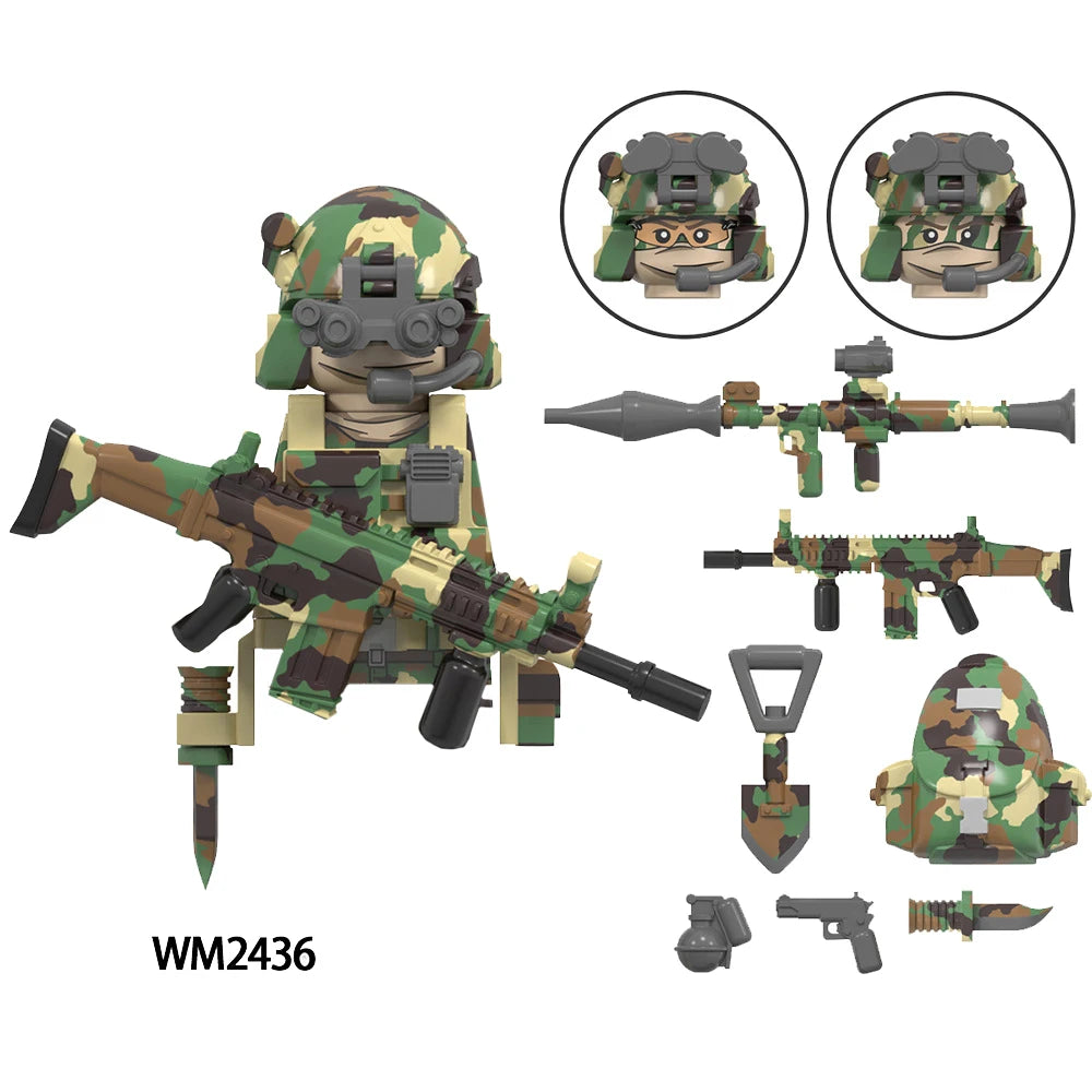 WM6147 le Service aérien spécial Delta militaire Alpha KSK neige léopard Commando marine sceaux forces d'enfants sauvages modèle bloc brique jouet