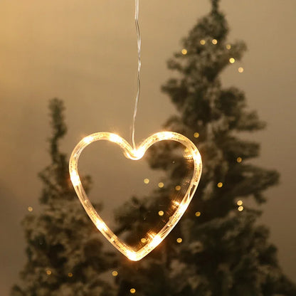 Lampes suspendues à ventouse pour la décoration intérieure, lampes de Noël, décoration de fenêtre, nouvel an