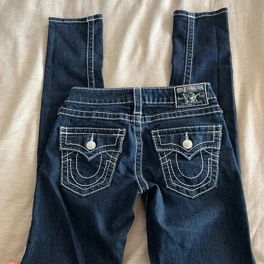 Y2k Denim pantalon Harajuku taille haute jambe large jean bleu bouddha brodé jean droit décontracté haute rue femmes vêtements