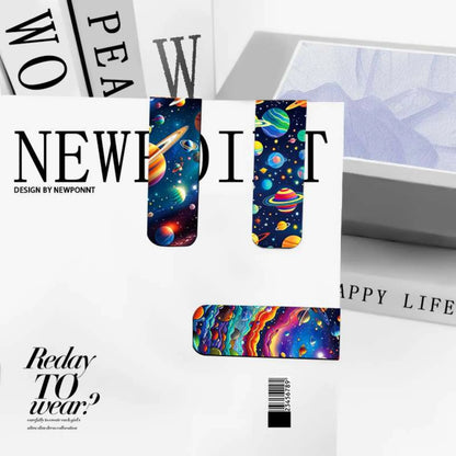 Marque-pages magnétiques sur le thème Space & Planet, 12 pièces, marqueurs de pages en papier durables pour étudiants, enseignants et usage quotidien