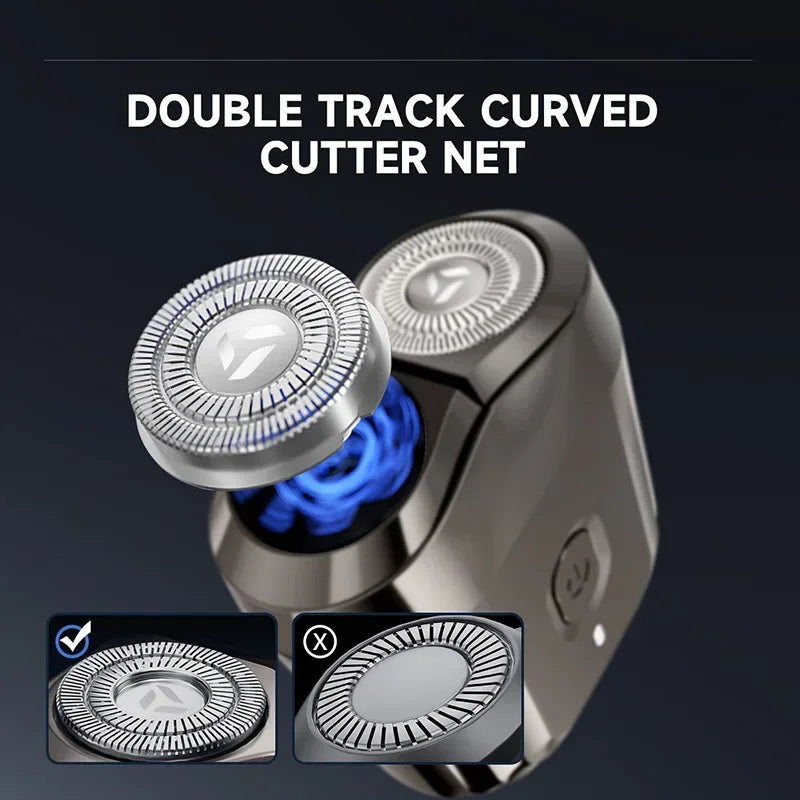 Mini rasoir électrique Double tête pour hommes, tondeuse à barbe Portable, rasoir de poche étanche IPX7