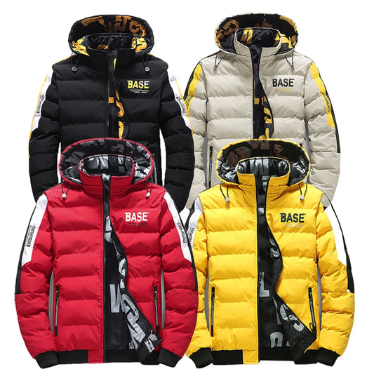 Double face vêtements d'extérieur hommes nouveau coton rembourré Parkas hommes automne hiver veste marque chaud confortable doudoune amovible chapeau