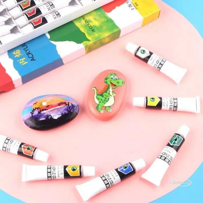 Ensemble de peintures acryliques professionnelles 12/18/24/36 couleurs, 12ML, peint à la main, dessin mural, artisanat, peinture, Pigment, fournitures d'art