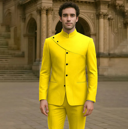 Costumes pour hommes charmants, personnalisés, haute couture, simple boutonnage, deux pièces (veste + pantalon), ensemble droit Simple et intelligent pour hommes