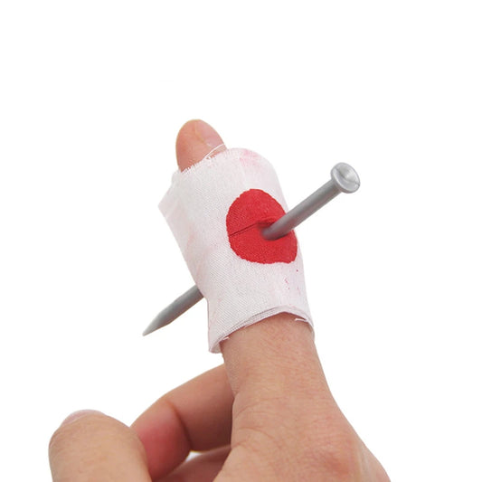 Faux ongles à travers le doigt pour enfants, blagues pratiques, jouets de farce, astuce d'Halloween, gags pour enfants, nouveau