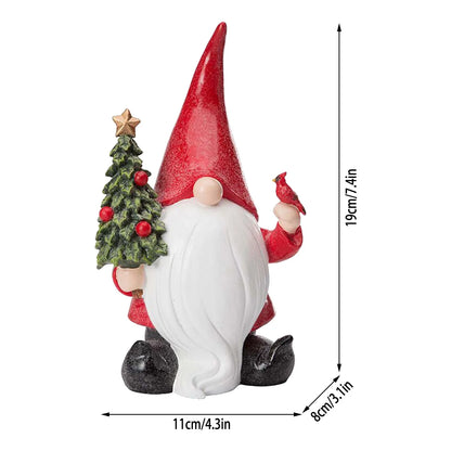 Décorations de noël en résine 2025, tenant un arbre de noël, ornements de fête de vacances, Figurines Gnome, ornements de fête