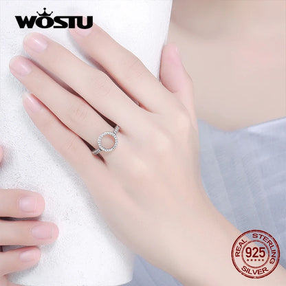 WOSTU 2019 grosses soldes argent Sterling réel 925 anneaux de doigts de cercle chanceux pour les femmes bijoux de mode cadeau livraison directe CQR041