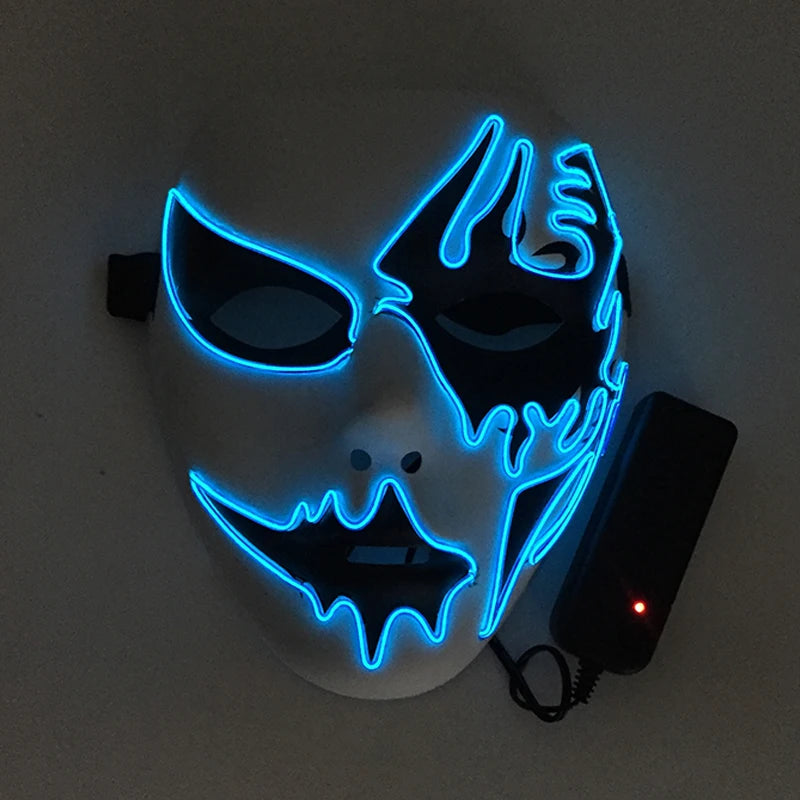 Halloween carnaval fête Costume décoration LED lumineuse masque Halloween masque LED masque éclairer masques de fête pour la fête lumineuse