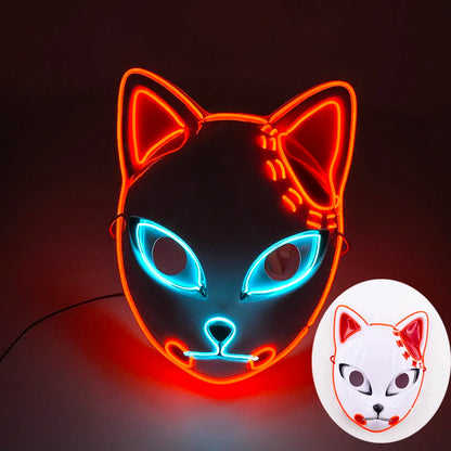 Masque de Purge d'Horreur Brcorporelle à LED, Complet au Néon, pour Cosplay, Fournitures de ixde Bar, Thème du Film d'Halloween