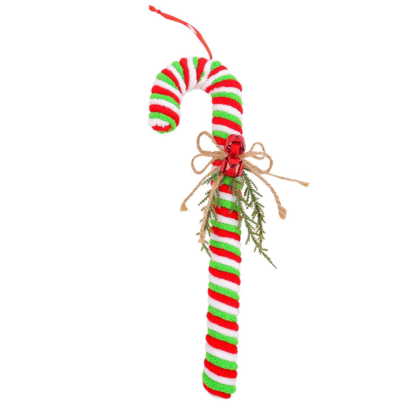 Ornements de crochet de canne de bonbon doux en peluche de Noël, rouge et blanc, arbre de Noël, accessoires de confrontation, décor de fête de vacances parfait