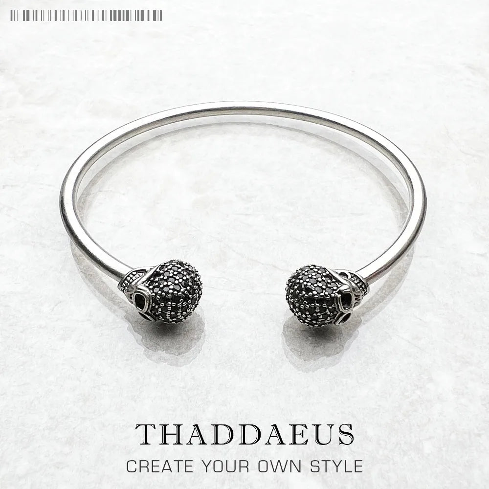 Bracelet bracelets crâne pavé Style européen mode Karma Punk bijoux cadeau pour rebelle hommes femmes en argent Sterling 925