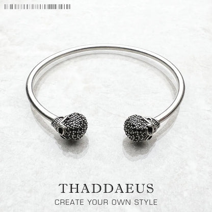 Bracelet bracelets crâne pavé Style européen mode Karma Punk bijoux cadeau pour rebelle hommes femmes en argent Sterling 925