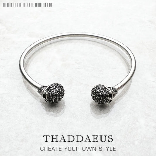 Bracelet bracelets crâne pavé Style européen mode Karma Punk bijoux cadeau pour rebelle hommes femmes en argent Sterling 925