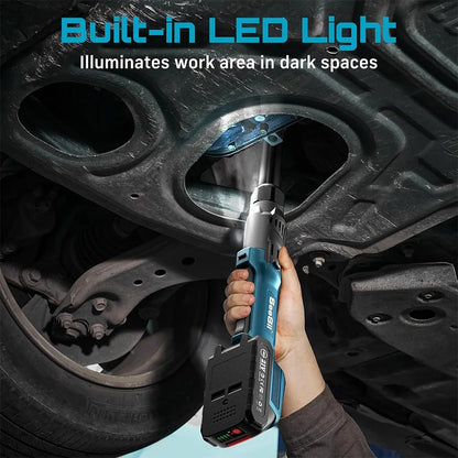 Seesii 6.3 ''kit de clé à cliquet électrique étendue 21V 3/8" clé électrique sans fil clé d'angle 80Nm pour broche de batterie Makita 18V