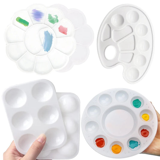 Palette de peinture plateau de peinture en plastique formes multiples tailles bureau école étudiant dessin fournitures d'art aquarelle peinture à l'huile ZYF