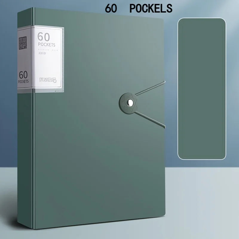 PORTE VUES A4 Durable à 60 poches, haute transparence et étanche,
