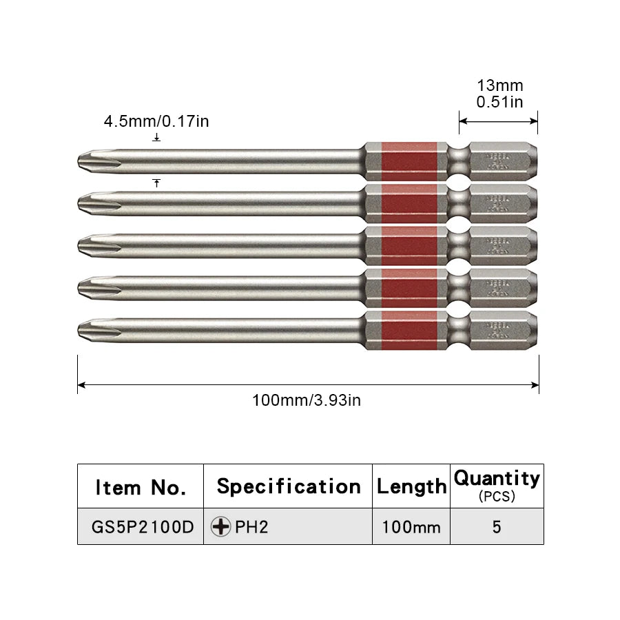 VESSEL-Jeu d'embouts de tournevis pour Phillips et vis à fente, embout magnétique à tête unique, accessoires pour outils à main, série NO.GS16