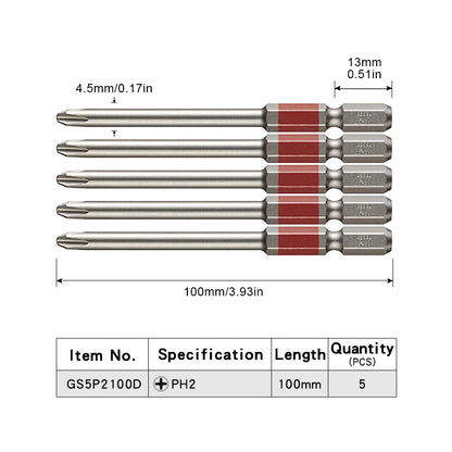 VESSEL-Jeu d'embouts de tournevis pour Phillips et vis à fente, embout magnétique à tête unique, accessoires pour outils à main, série NO.GS16